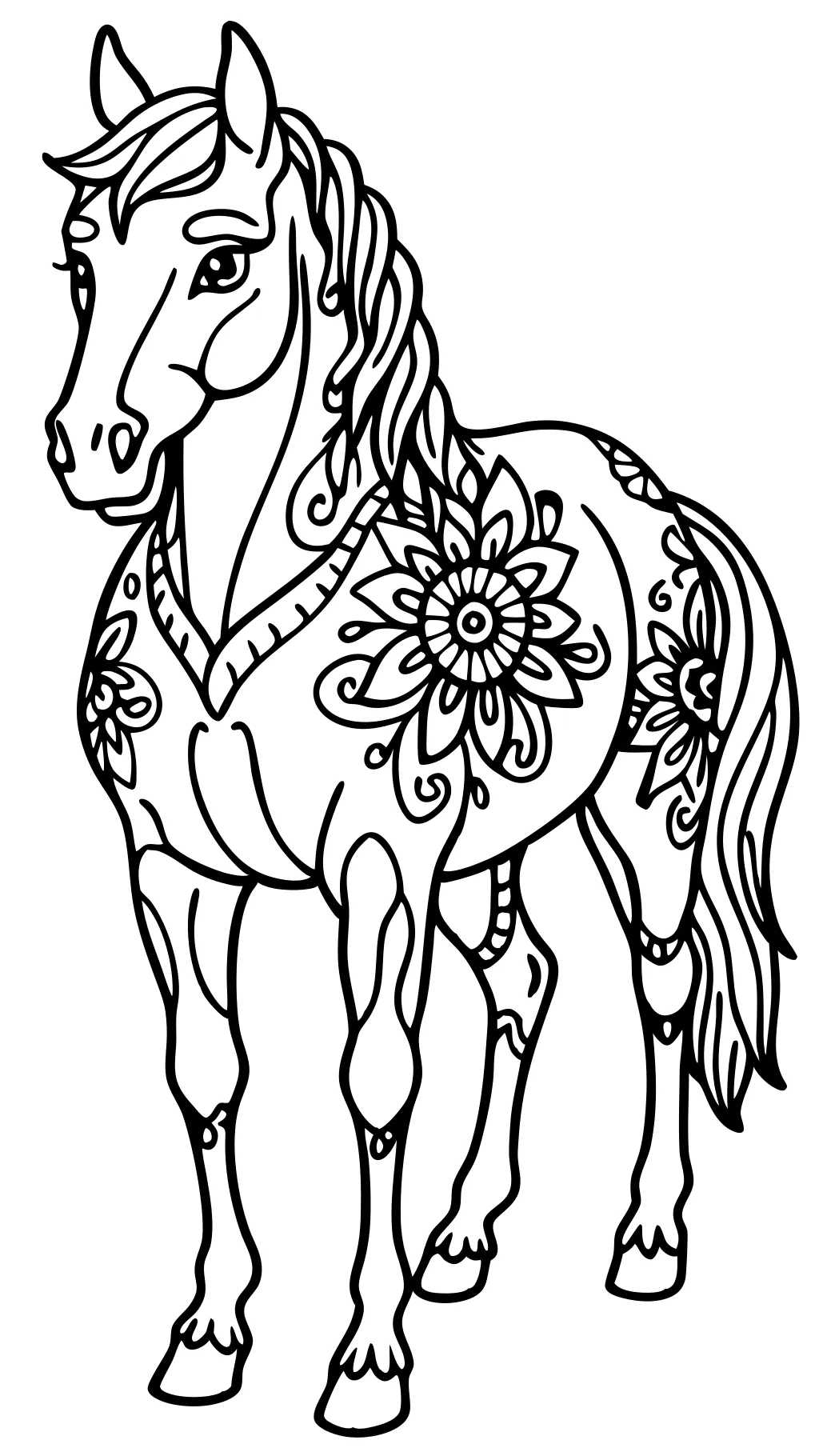 coloriages de chevaux adultes